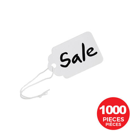 Merangue® White Identification Tags with Strings, Pack of 1000, 429159