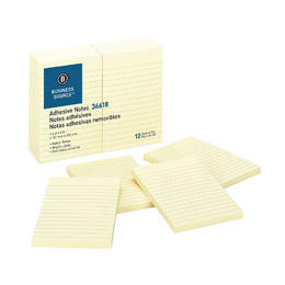 Other Brands 995 BSN36618 Post it Self Stick Notes Flags Business Source Self Adhesive Note Pads Ruled 4 x 6 Yellow 12 Pack 1
