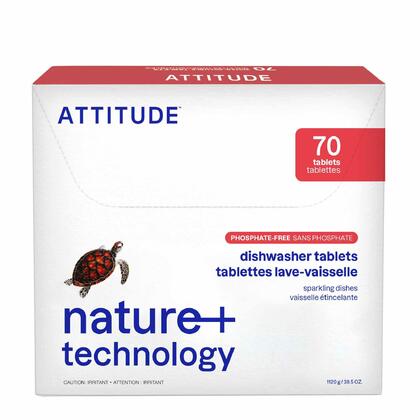 Nature + Technology™ Dishwasher Pods, 26/70 tablets - ATTITUTE