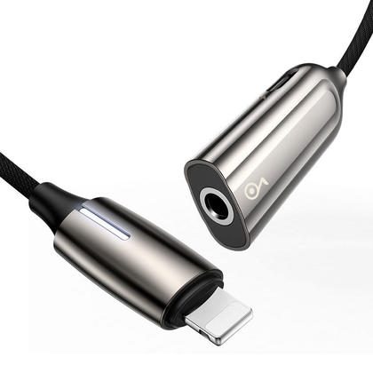 2 in 1 IP Male to IP 3.5mm Female Adapter L56 Tarnish - Baseus