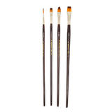 Nobel AQ 71104 Paintbrushes Nobel Synthetic Brush Combination Long Wood Handle Brown Set of 4