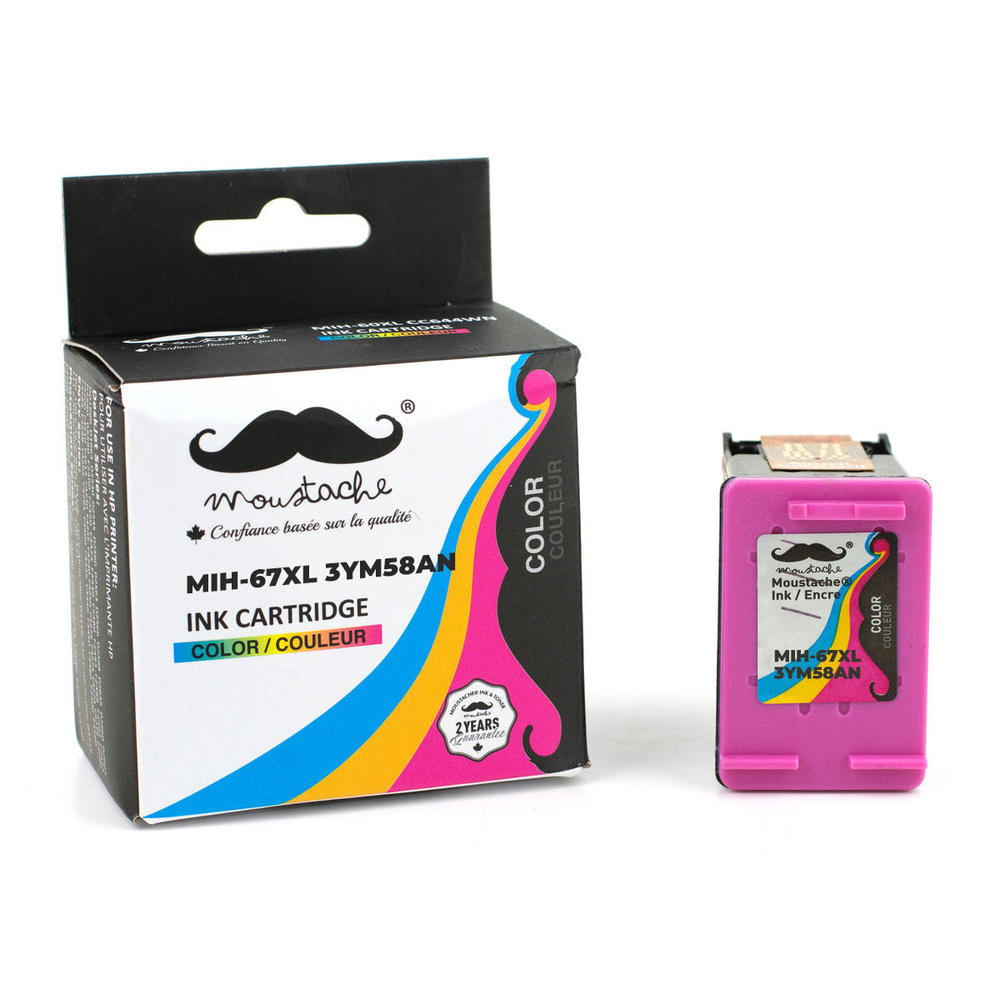 Remanufactured HP 67XL 3YM58AN Color Ink Cartridge High Yield Moustache®