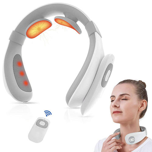 Electric Pulse Neck Massager with Controller & Heat Therapy
