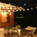 Rayonled OSL 2W 27K 48FT 120 RGBW Holiday Lighting 48Ft Outdoor String Light Weatherproof 15Hanging Sockets S14 E26 2W 15 LED