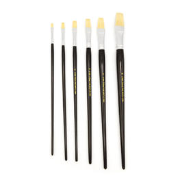Nobel ET 6 1 Paintbrushes Nobel Eterna 100 Pure Bristle Long Handle Brushes Value Pack Set of 6