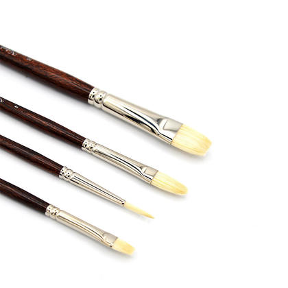 Nobel® Long Handle Pure interlocked Extra White Bristle - Set of 4 