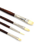 Nobel NB 855A4 Paintbrushes Nobel Long Handle Pure interlocked Extra White Bristle Set of 4