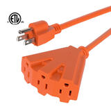 PrimeCables Cab LTS A1 LTS004A Surge Protector Power Strip 10Ft Heavy Duty 3 Prong Extension Cord with 3 Outlets Indoor Outdo