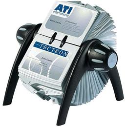 Durable 241701 Tabs Index Cards Durable TELINDEX Black Flip Rotary Address Card File 200 Double Sided Cards 241701
