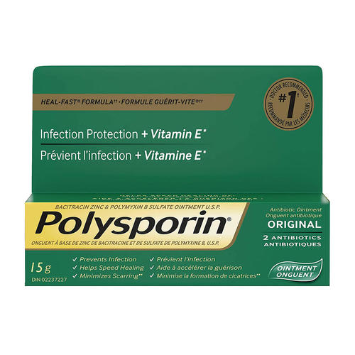 Pommade Antibiotique Polysporin Formule Guérison Rapide, 15 grammes