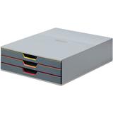 Durable 760327 Desk File Organizer Durable Desktop Drawer Organizer VARICOLOR 3 Compartments with Removable Labels
