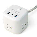 PrimeCables Cab P3 PD32U 3UTNB AC Power Adapters Cube Shape 32W Power Strip with 3 AC Sockets 2 USB 1 Type C PrimeCables
