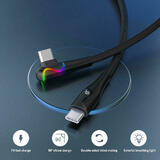 PrimeCables Cab R90LED USB 3 0 USB C to USB C Right Angle 90 Degree Cable LED Indicator 60W Fast Charging Cord 3ft PrimeCable