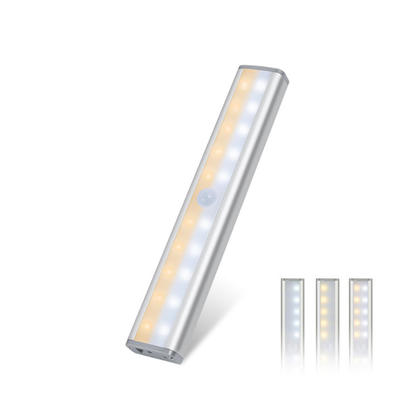 20-LED Aluminum Alloy Rechargeable Wireless PIR Motion Sensor Light, 3 Color Modes - LIVINGbasics