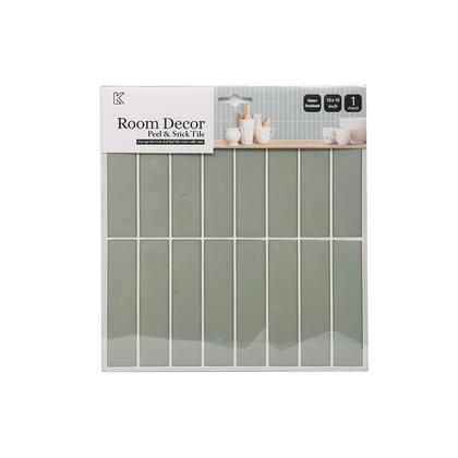 Peel and Stick Self-Adhesive Thin Subway Wall Decals,  Grey, 10"x10"  - iDesign