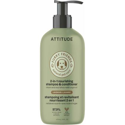 Furry friends™ 2-in-1 Nourishing Shampoo & Conditioner for Pets, Lavender, 473 mL - ATTITUDE