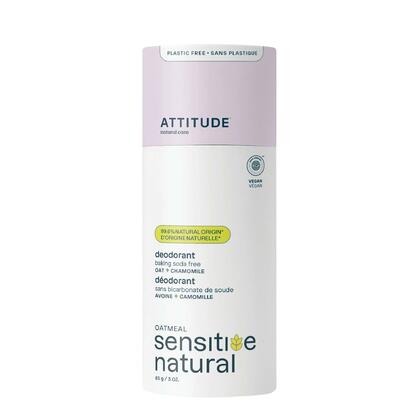 Sensitive natural Baking Soda-free Deodorant For Sensitive Skin, Made in Canada, 85g - ATTITUDE
