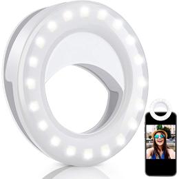 PC S20RGB Gaming Accessories Rechargeable Portable Clip on Selfie Ring Light With 16 RGB Colors 40 LED