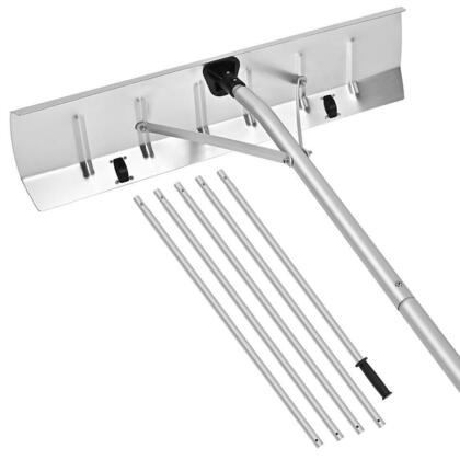 Yardlab 20FT Aluminum Snow Roof Rake, 25" x 6.5" Wide Blade with Wheels & Sectional Extension Poles