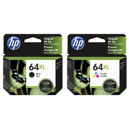 HP HP 64XL BK Color OEM ENVY Photo 7855 HP 64XL N9J92AN N9J91AN Original Black and Tri color Ink Cartridge Combo High Yield