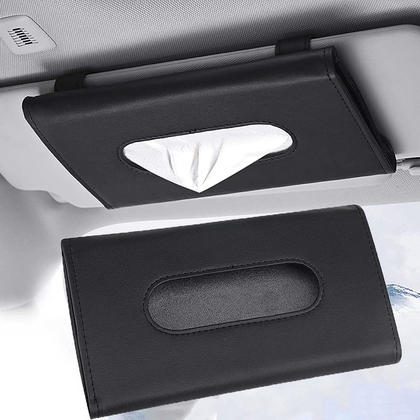 PU Leather Car Sun Visor Napkin Tissue Holder for Passenger Seat or Backseat