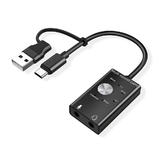 PrimeCables PC SC AC DELETE Compact Multi sound USB and Type C Sound Card with Noise Reduction Chip PrimeCables