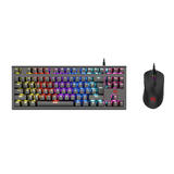 PrimeCables PC GM Combo Gaming Accessories 87 Keys LED Backlit Mechanical Gaming Keyboard and Professional Wired Gaming Mouse