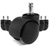 Other Brands CW 50 30 5PK Chair Accessories Universal Office Task Chair Casters Set of 5 Black
