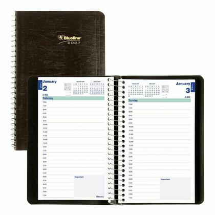 Blueline® Essential® Daily Planner, 12-Month, Jan-Dec, 8" x 5", English