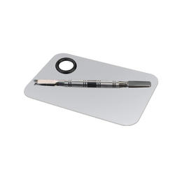 Other Brands OS CP S3 Painting Accessories Stainless Steel Color Palette Square Makeup Mixing Palette with Spatula