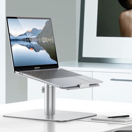 Height Adjustable Laptop Computer Stand for Desk With Extension Spring, Silver - PrimeCables®