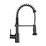 LIVINGbasics LVB FC 2H07S ORB Kitchen Faucet High Arc Single Handle Single Lever Spring Kitchen Sink Faucet With Pull Out Spr