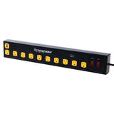 PrimeCables Cab LTS CS05 2U Home Decoration 3 in 1 Heavy Duty Workshop 10 Outlets Power Strip with 2 LED Lights and 2 USB Por