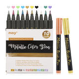 Other Brands SMQ1302 10 Markers Metallic Marker Pens 10 Assorted Colors Fine Point Tip