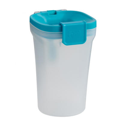 Fuel Reusable Plastic Snack Holder Cup with Lid, Tropical, 16oz - Trudeau