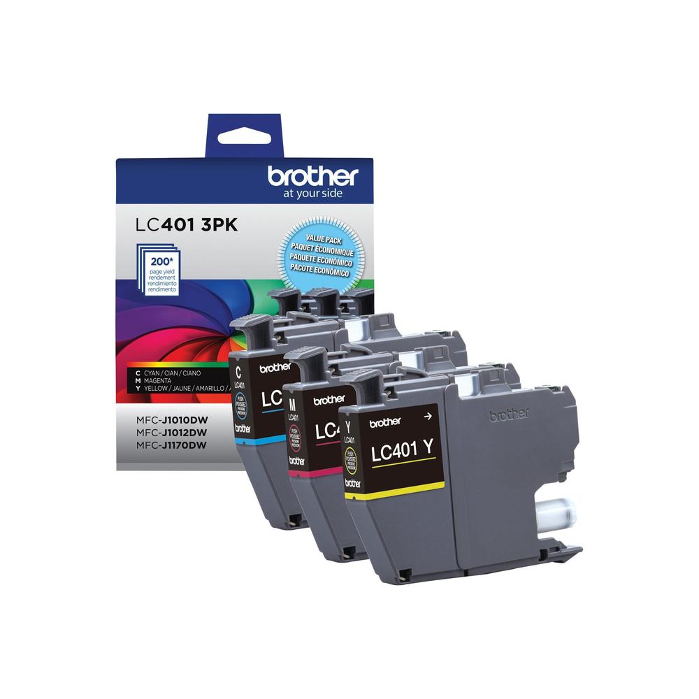 Brother LC401 Original Color Ink Cartridge Combo C/M/Y