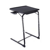 No Brand Cab QFMST12 01 Standing Desk Desk Converter Foldable TV Tray Table with Adjustable Legs and 3 Tilt Angles for Workin