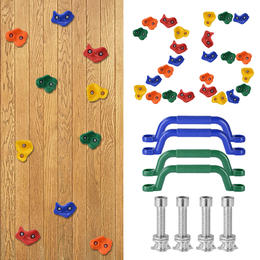 LIVINGbasics LB TOY C02 Outdoor Play 25pcs Colorful Climbing Stone and 4pc Climb Handles Climbing Play Set