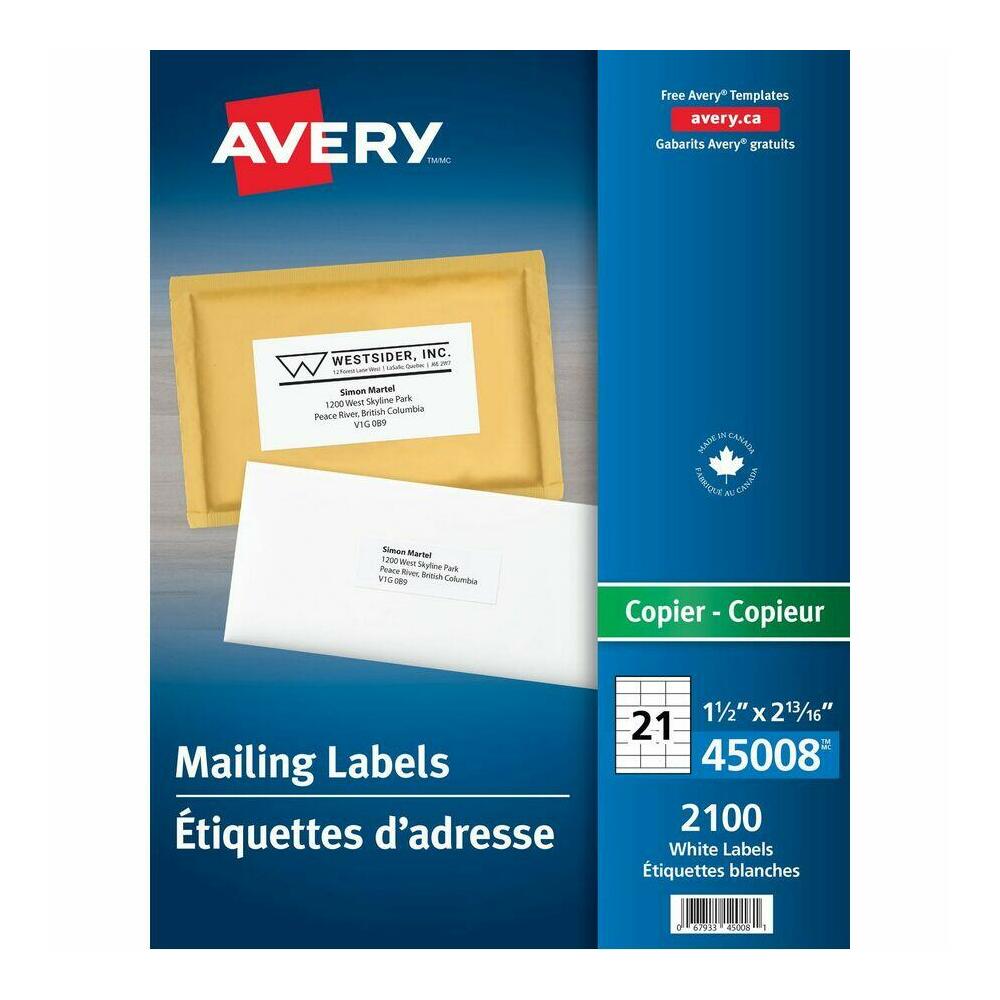 Avery® White Copier Address Labels, 2-13/16 x 1-1/2