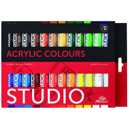 Ensemble de peinture acrylique non toxique pour artiste 24 couleurs assorties 12 ml/tube