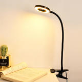 PrimeCables LVB FX307B USB Lamp LED Gooseneck Clip Magnifying Working Desk Lamp with 3 Color Modes PrimeCables