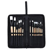 Other Brands PBS15PK Painting Accessories Acrylic Brush Set with Tough Nylon Hair 15 Pieces Pack Assorted Sizes