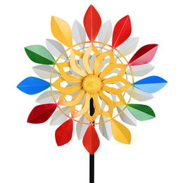 LIVINGbasics YL GW 2119 All Patio Garden 63 Inch Wind Spinner Rainbow Metal Garden Decoration