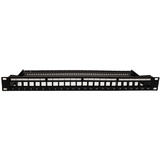 No Brand Cab PP 24KSU 1U Unloaded Patch Panel 24 port Keystone Patch Panel 19 Rackmount 1U with Cable Manager Unshielded UnlU