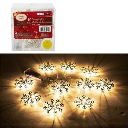DECO L.10 LED Christmas Metal Snowflakes String Lights, 66 inches Length