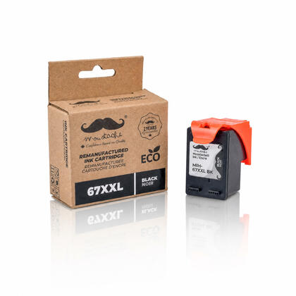 Remanufactured HP 67XXL Black Ink Cartridge, Extra High Yield 600 Pages  - Moustache®