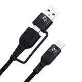 PrimeCables PC Cab 15335 USB C Type C Cables 2 in 1 USB A C to USB C Fast Charger Cord in Nylon Braid 2 0 1m PrimeCables