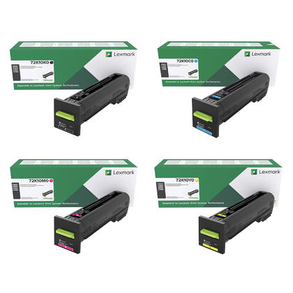 Lexmark 72K10 Original Return Program Toner Cartridge Combo BK/C/M/Y