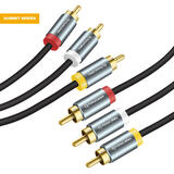 PrimeCables PC Cab AU13A Professional Audio Cables Summit Series 3 RCA Male to 3 RCA Male Gold Plated Stereo Audio Subwoofer 