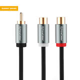 PrimeCables PC Cab RCAM2F Professional Audio Cables Summit Series 1 RCA Male to 2 RCA Female Stereo Audio Y Adapter Cable 10 